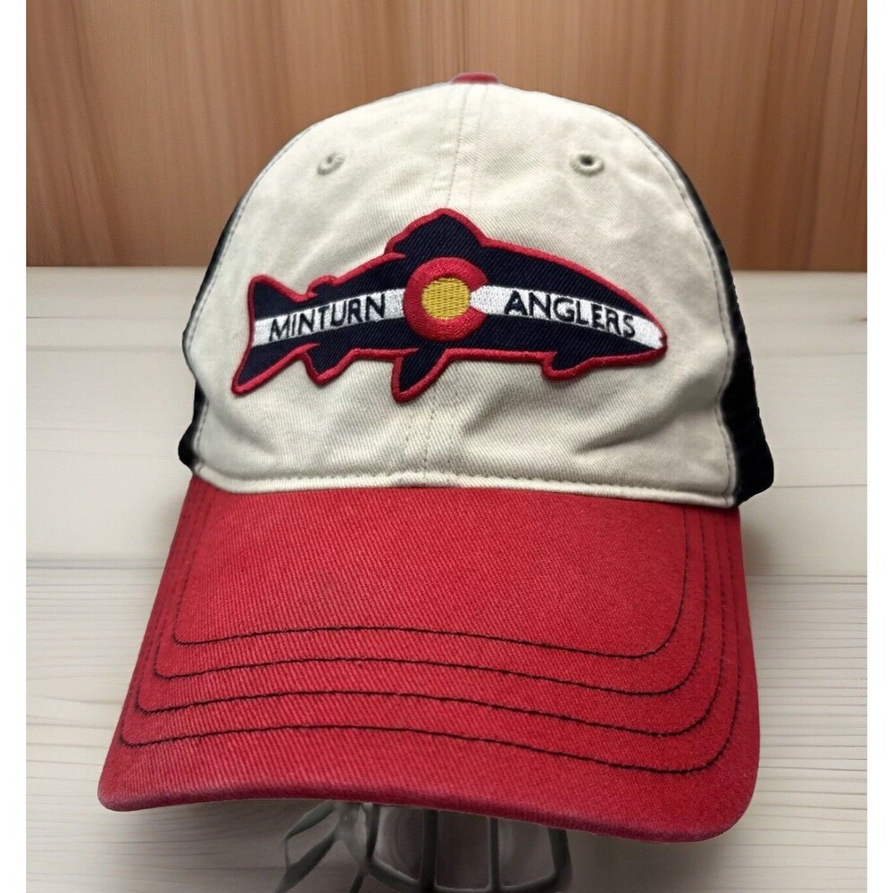 Miniturn Anglers Hat Cap Richardson Trucker‎ Fish  Embroidered Patch Snapback